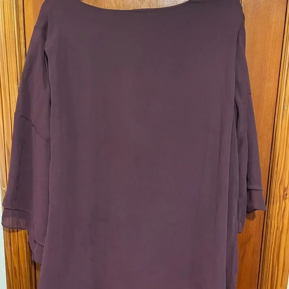 Maroon Flowy Lane Bryant Blouse - Picture 3 of 4